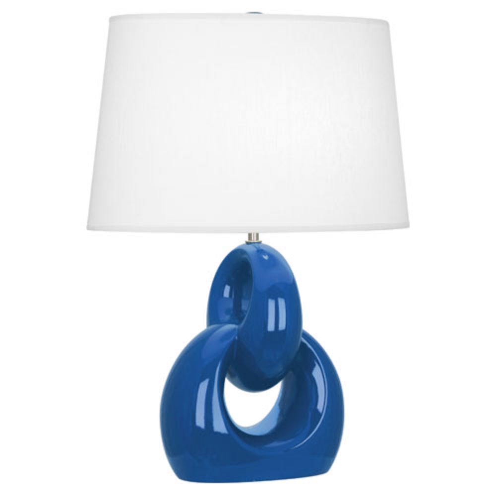 Robert Abbey MR981 Marine Fusion Table Lamp with Marine Blue0 Glazed Ceramic With Polished Nickel Accents