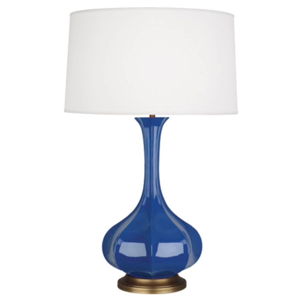 Robert Abbey MR994 Marine Pike Table Lamp with Marine Blue Glazed Ceramic With Aged Brass Accents