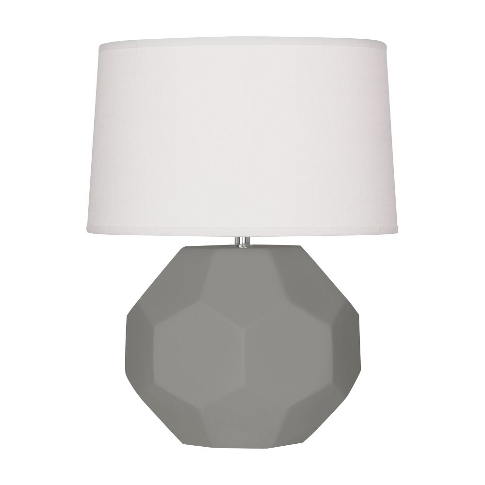 Robert Abbey MST02 Matte Smoky Taupe Franklin Accent Lamp with Matte Smoky Taupe Glazed Ceramic
