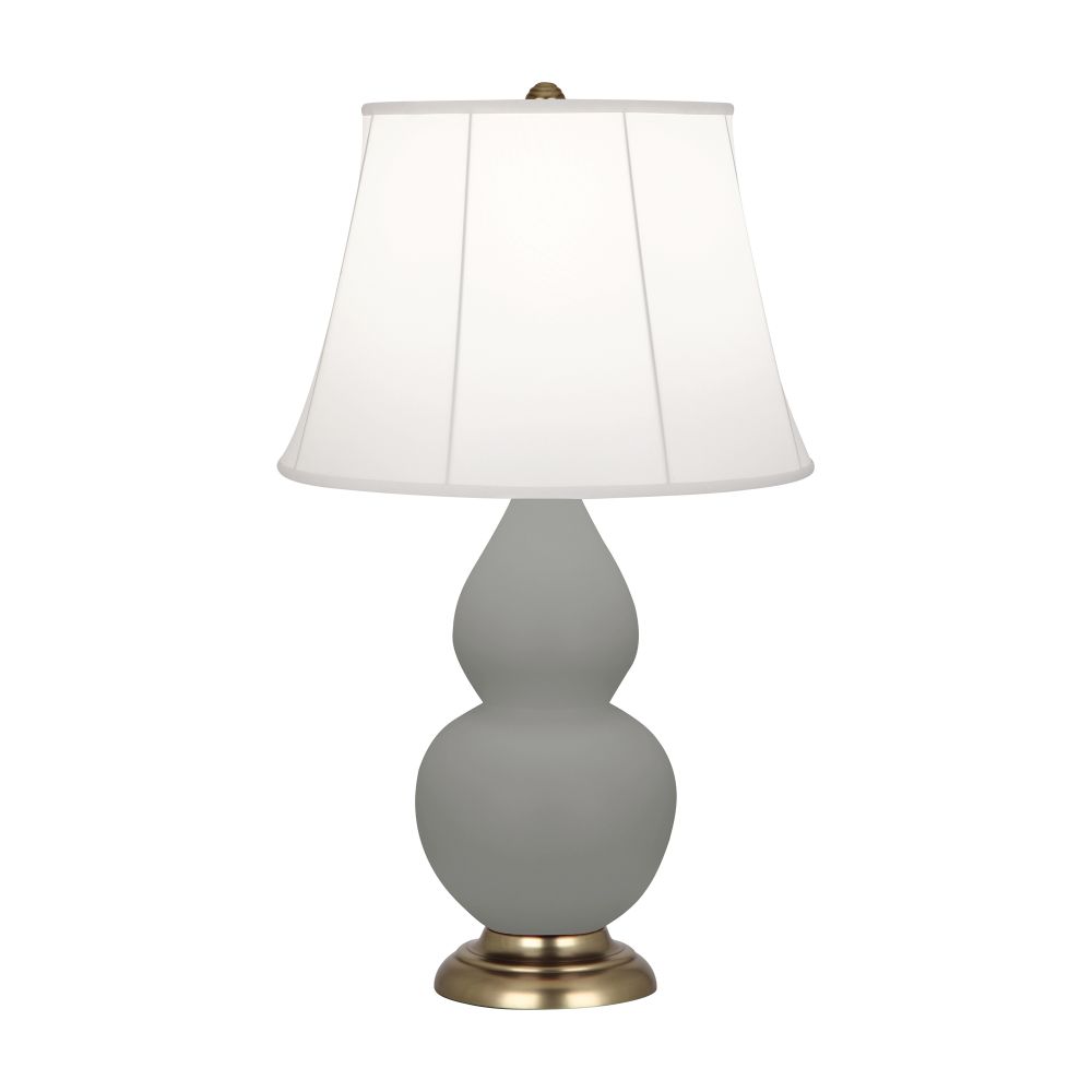Robert Abbey MST14 Matte Smoky Taupe Small Double Gourd Accent Lamp with Matte Smoky Taupe Glazed Ceramic
