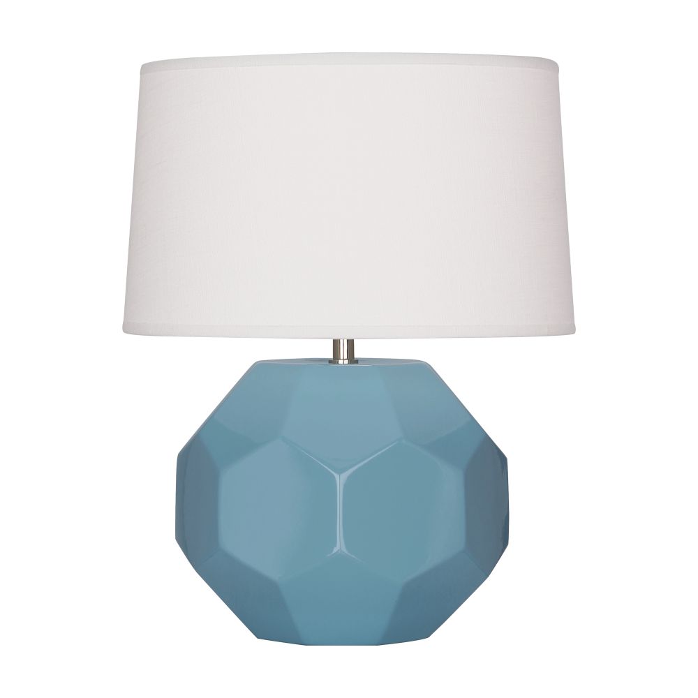 Robert Abbey OB02 Steel Blue Franklin Accent Lamp with Steel Blue Glazed Ceramic