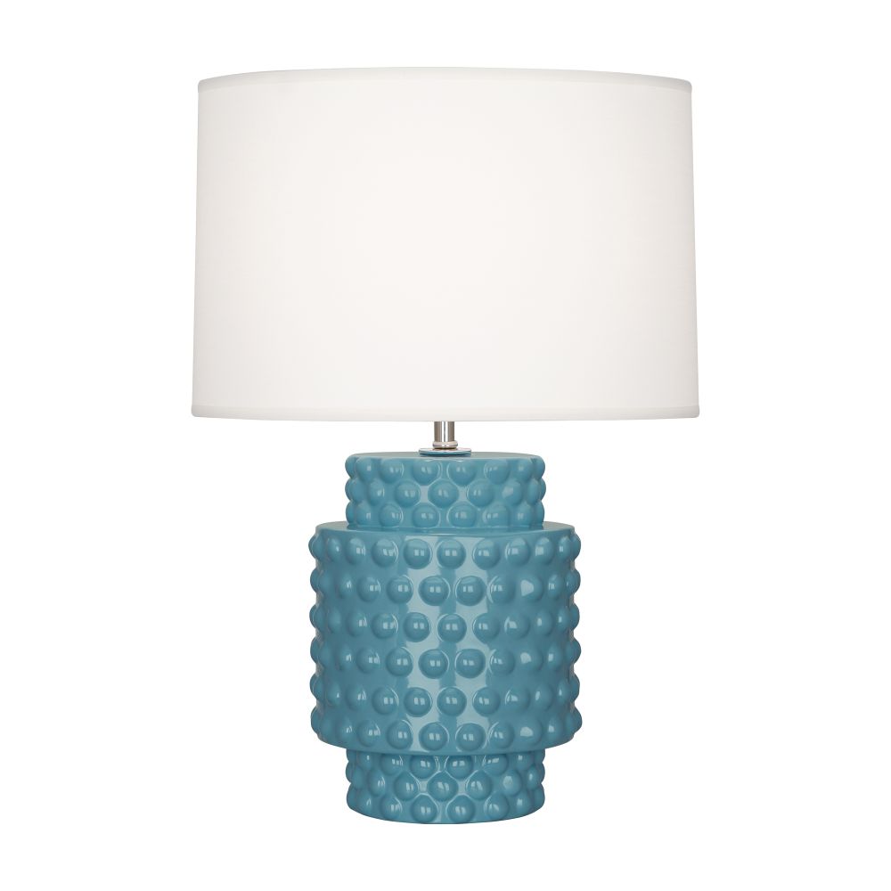 Robert Abbey OB801 Steel Blue Dolly Accent Lamp with Steel Blue Glazed Textured Ceramic