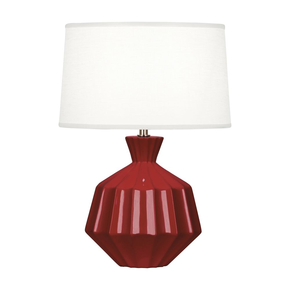 Robert Abbey OX989 Oxblood Orion Accent Lamp with Oxblood Glazed Ceramic