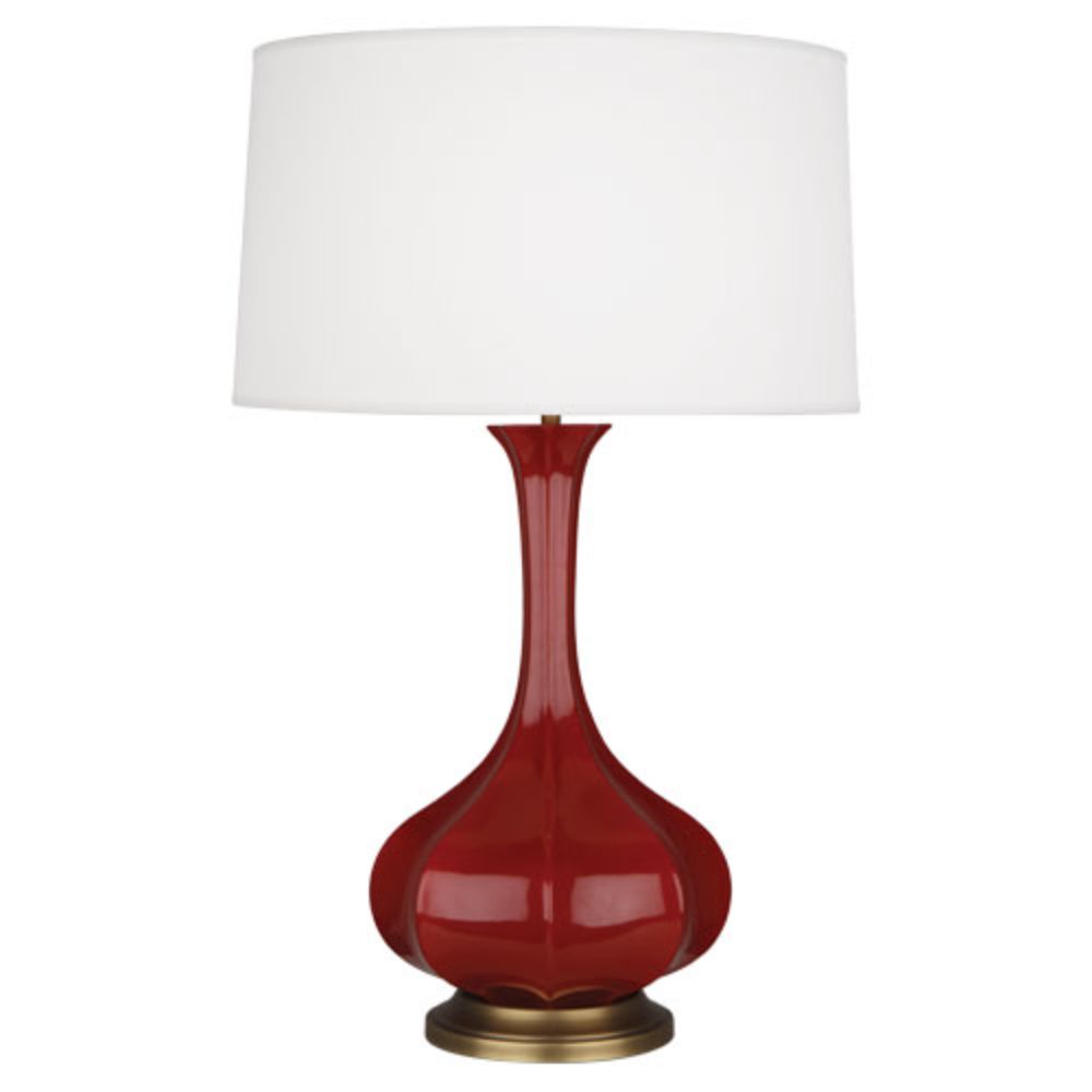 Robert Abbey OX994 Oxblood Pike Table Lamp with Oxblood Glazed Ceramic With Aged Brass Accents