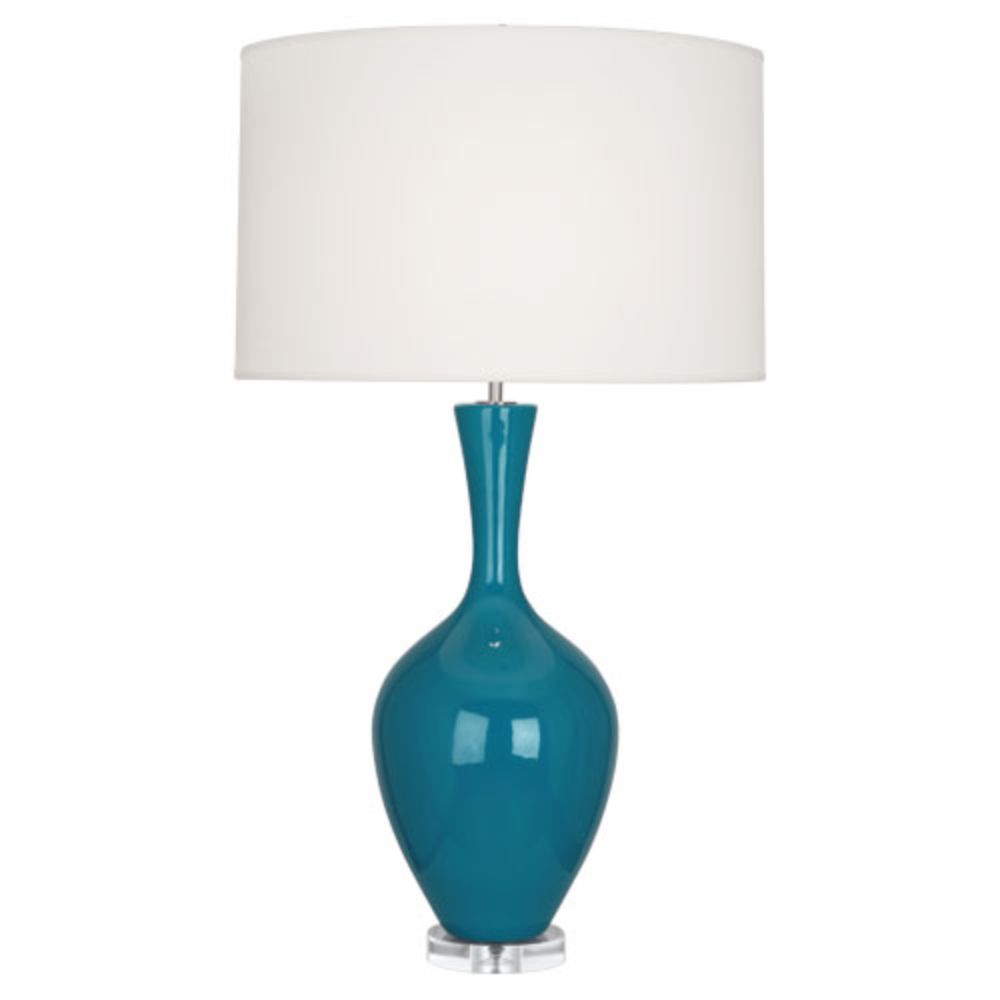 Robert Abbey PC980 Peacock Audrey Table Lamp with Peacock Glazed Ceramic