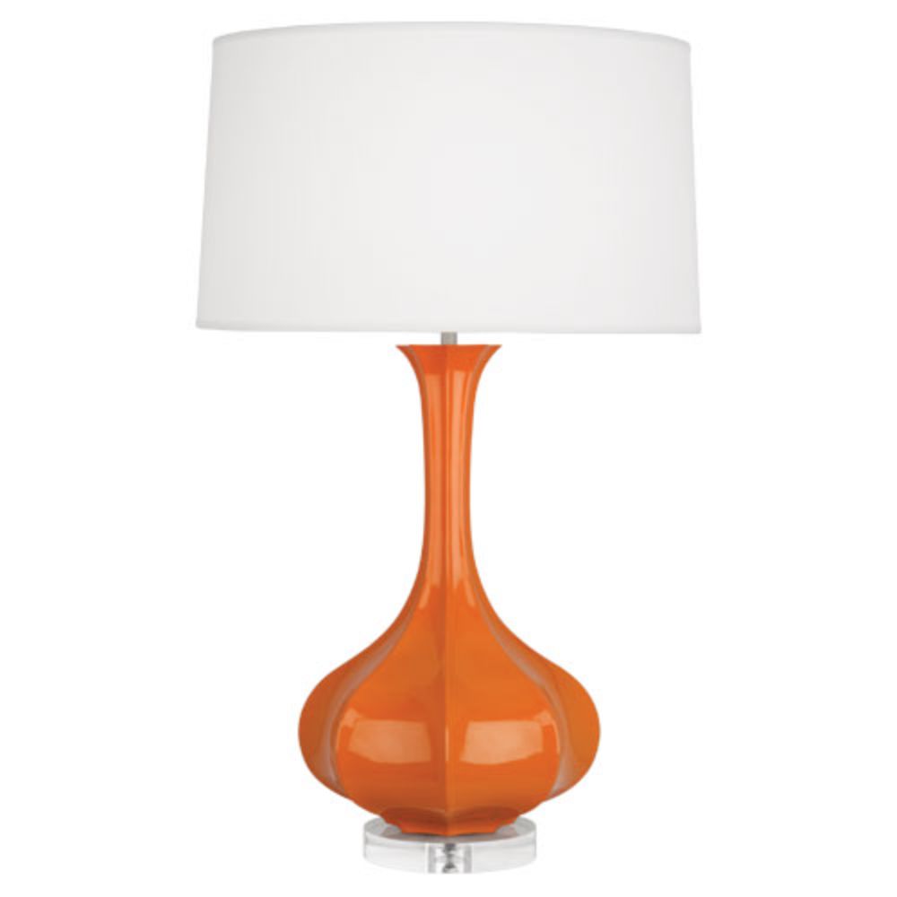Robert Abbey PM996 Pumpkin Pike Table Lamp with Pumpkin Glazed Ceramic With Lucite Base