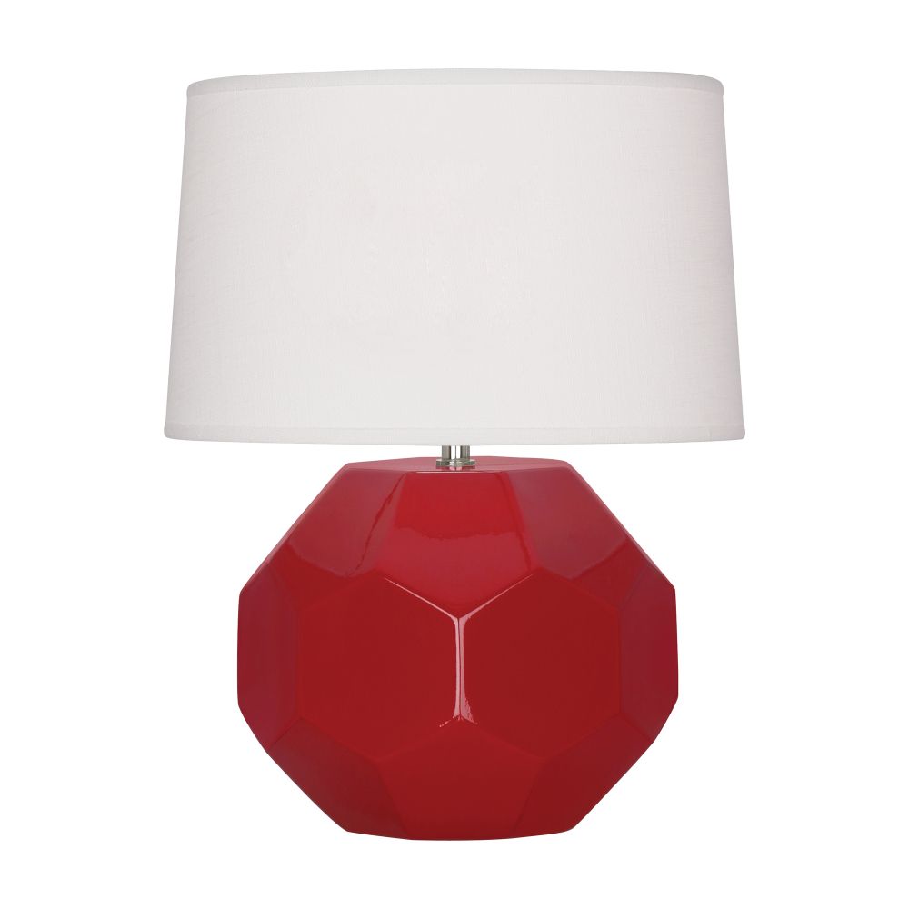 Robert Abbey RR02 Ruby Red Franklin Accent Lamp with Ruby Red Glazed Ceramic