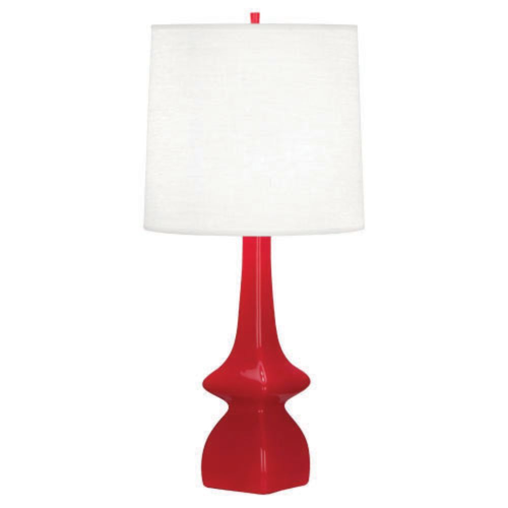 Robert Abbey RR210 Ruby Red Jasmine Table Lamp with Ruby Red Glazed Ceramic