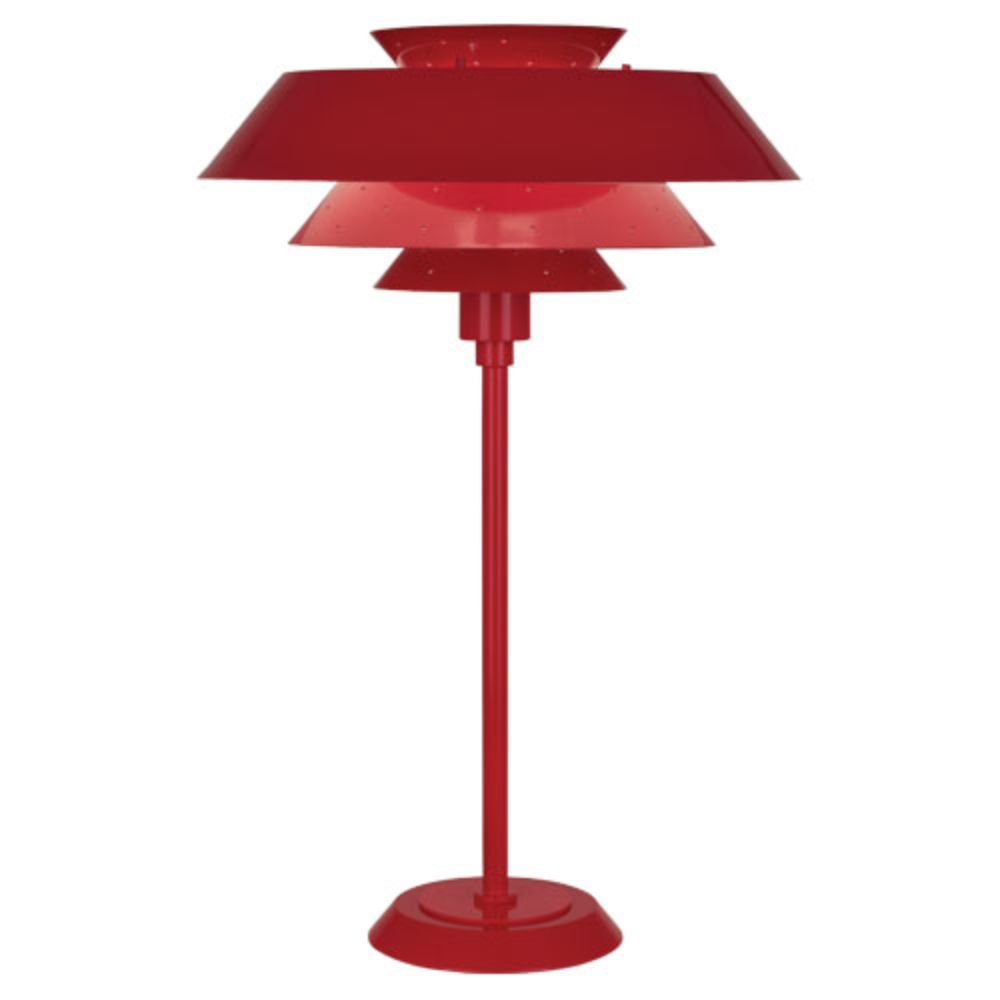 Robert Abbey RR780 Pierce Table Lamp with Ruby Red Gloss Finish