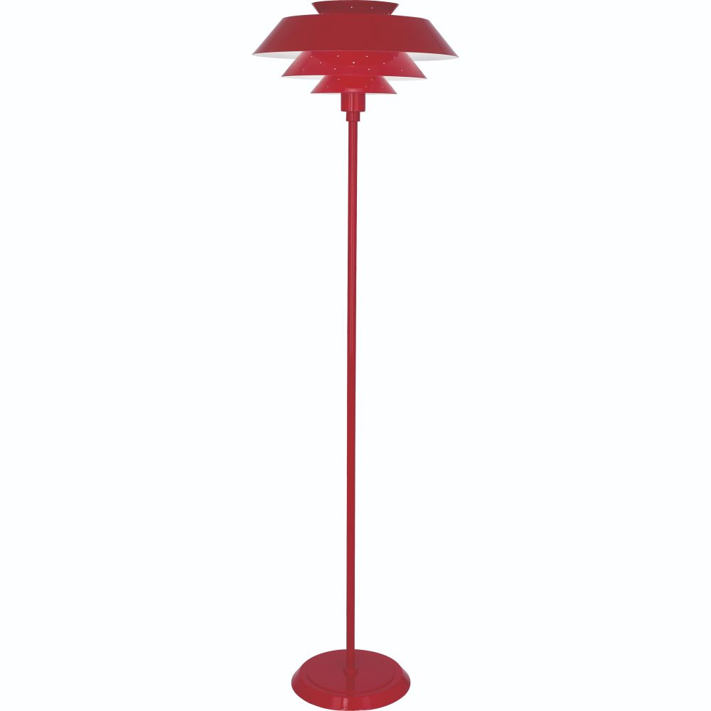 Robert Abbey RR978 Pierce Floor Lamp with Ruby Red Gloss Finish