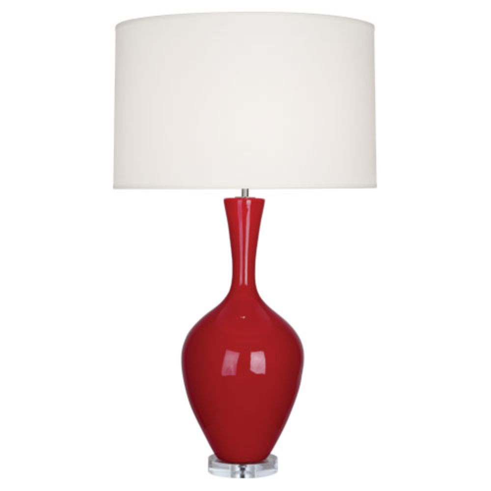 Robert Abbey RR980 Ruby Red Audrey Table Lamp with Ruby Red Glazed Ceramic