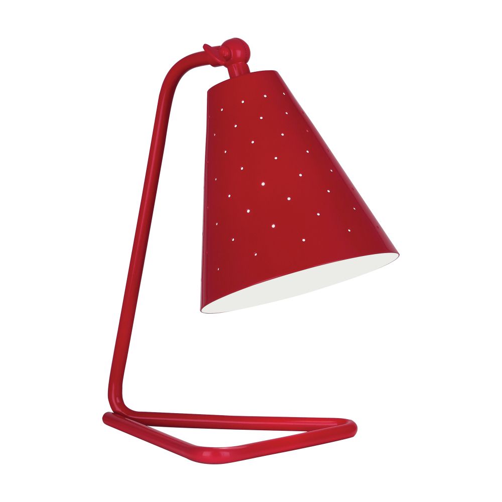 Robert Abbey RR988 Pierce Accent Lamp with Ruby Red Gloss Finish