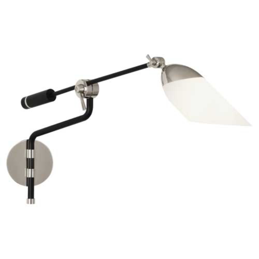 Robert Abbey S1212 Ferdinand Wall Swinger with Matte Black Painted Finish W/ Polished Nickel Accents