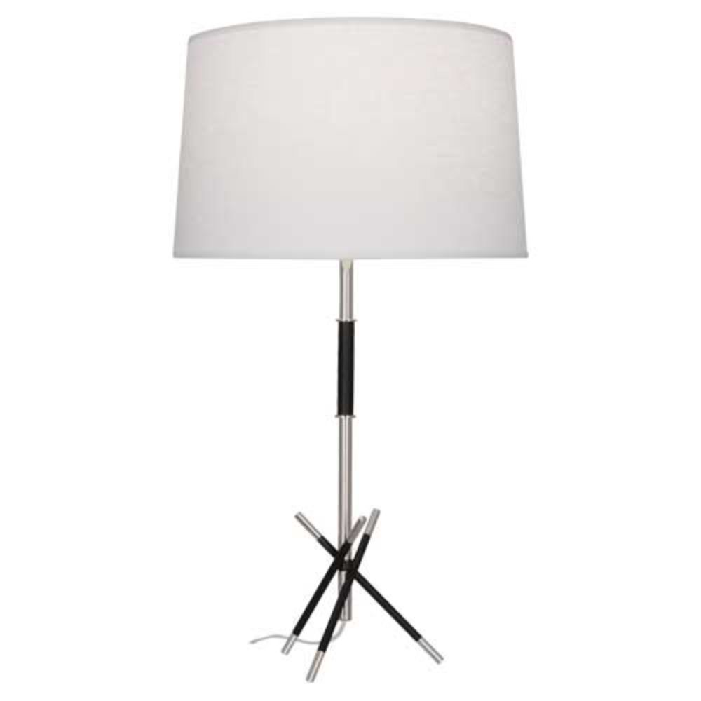 Robert Abbey S217 Thatcher Table Lamp with Polished Nickel Finish With Matte Black Accents