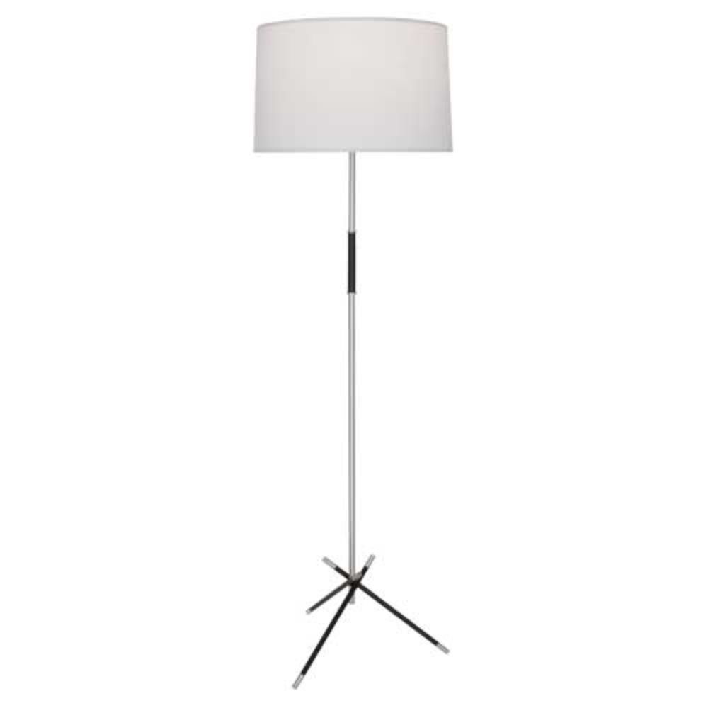 Robert Abbey S218 Thatcher Floor Lamp with Polished Nickel Finish With Matte Black Accents