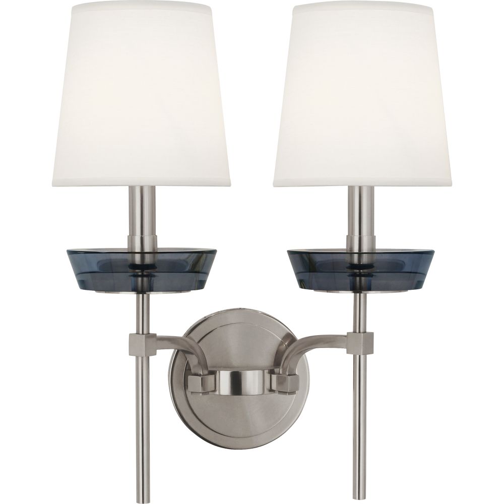 Robert Abbey S609 Cristallo Wall Sconce with Polished Nickel W/ Smoke Crystal Accents