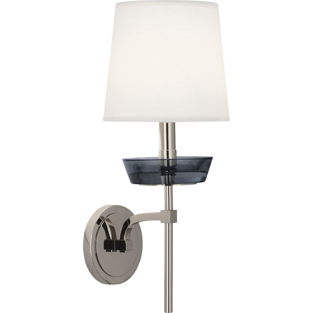 Robert Abbey S629 Cristallo Wall Sconce with Polished Nickel W/ Smoke Crystal Accents