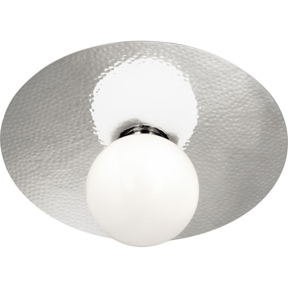 Robert Abbey S9875 Dal Flushmount with Polished Nickel Finish With White Glass Shade