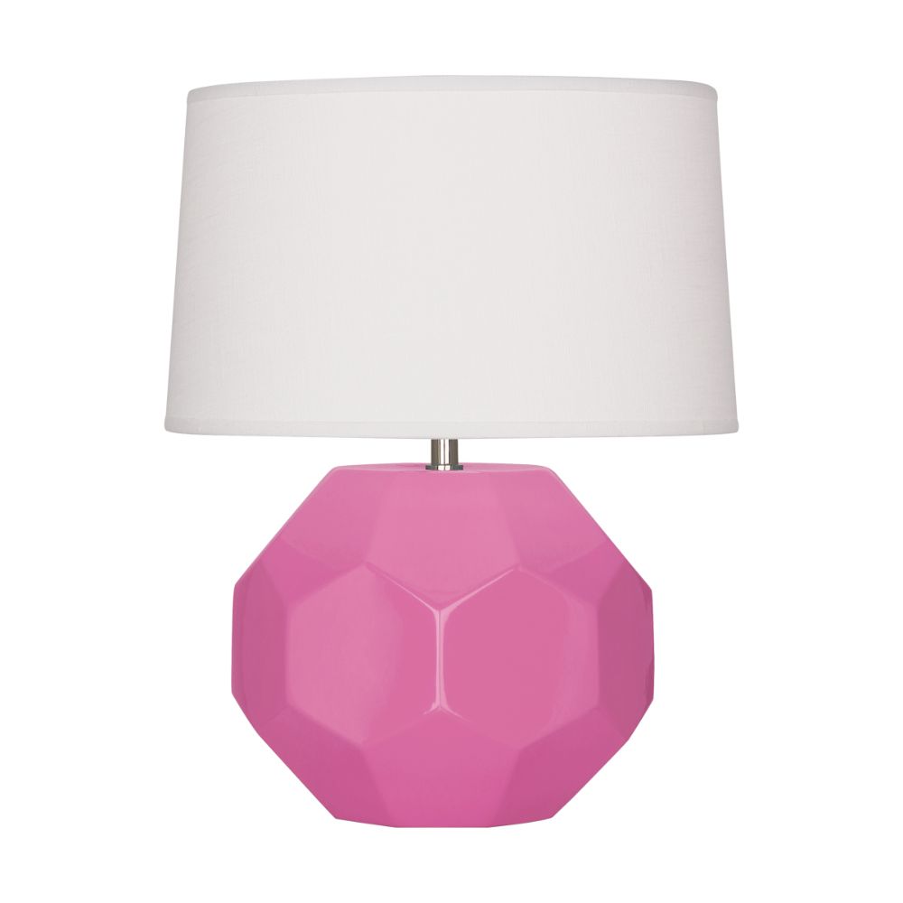 Robert Abbey SP02 Schiaparelli Pink Franklin Accent Lamp with Schiaparelli Pink Glazed Ceramic