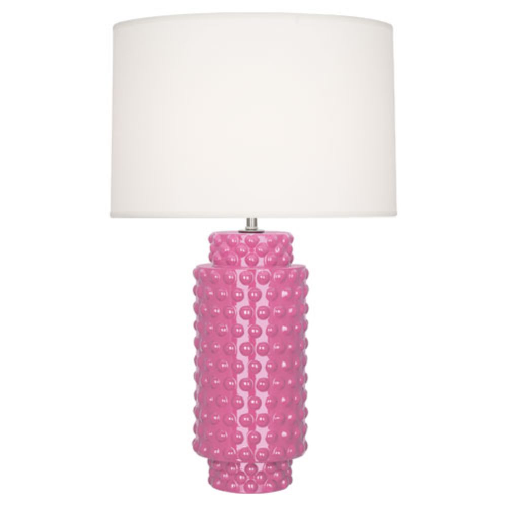 Robert Abbey SP800 Schiaparelli Pink Dolly Table Lamp with Schiaparelli Pink Glazed Textured Ceramic