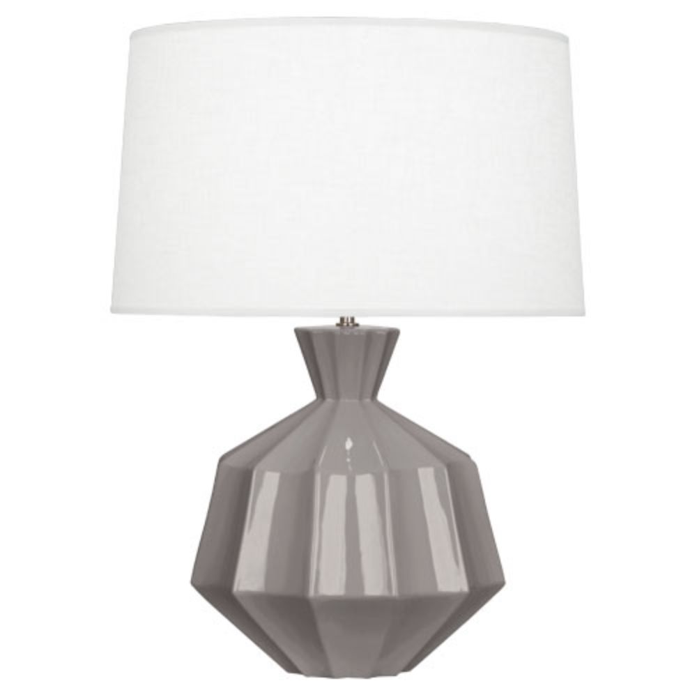 Robert Abbey ST999 Smokey Taupe Orion Table Lamp with Smoky Taupe Glazed Ceramic