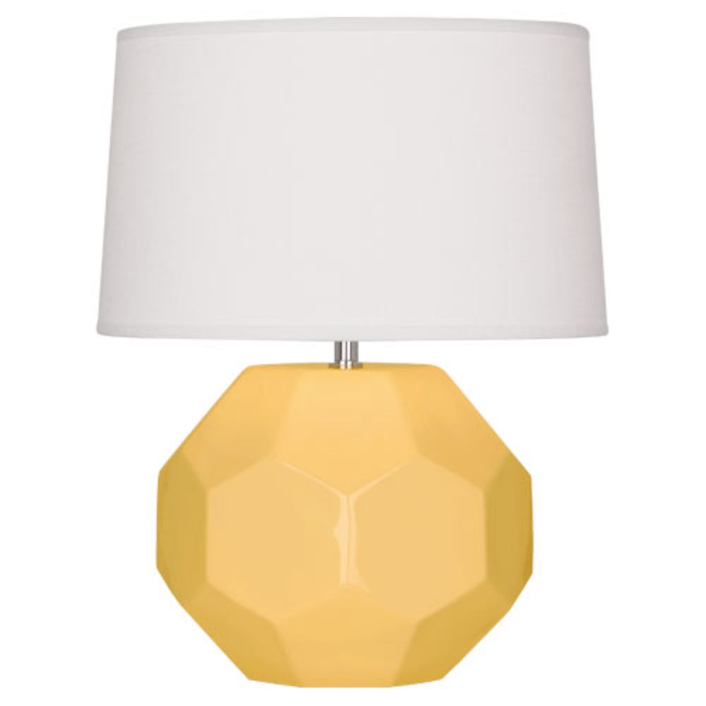 Robert Abbey SU01 Sunset Franklin Table Lamp with Sunset Yellow Glazed Ceramic