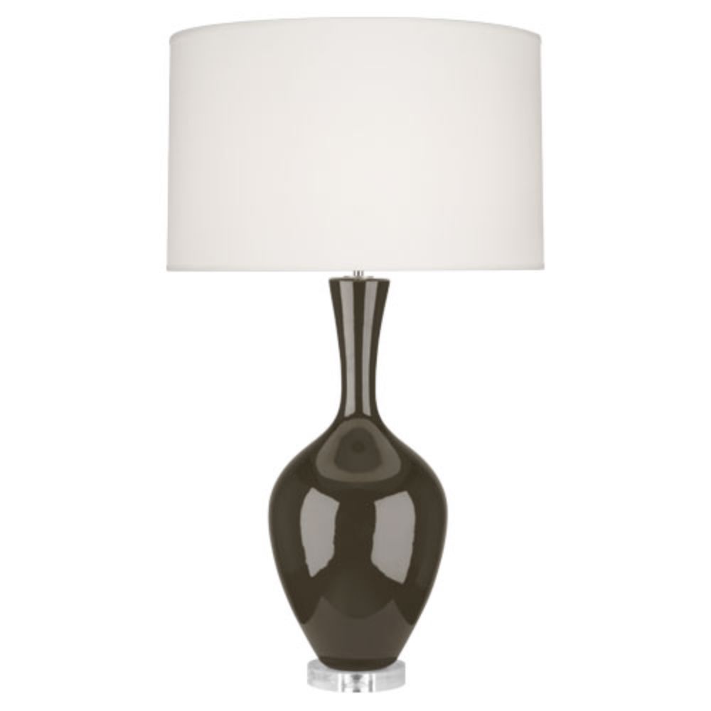 Robert Abbey TE980 Brown Tea Audrey Table Lamp with Brown Tea Glazed Ceramic With Lucite Base