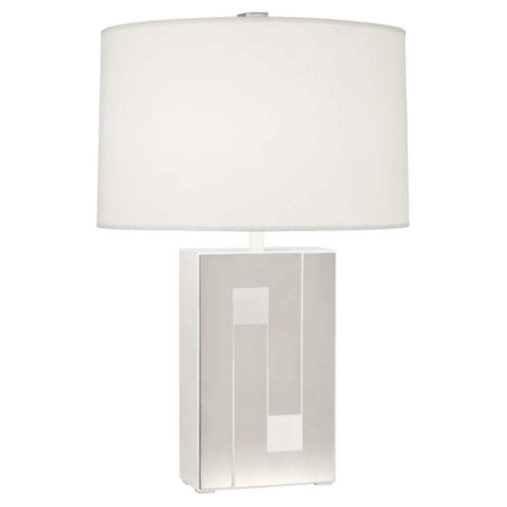 Robert Abbey WH579 Blox Table Lamp with White Enamel Finish W/ Polished Nickel Accents