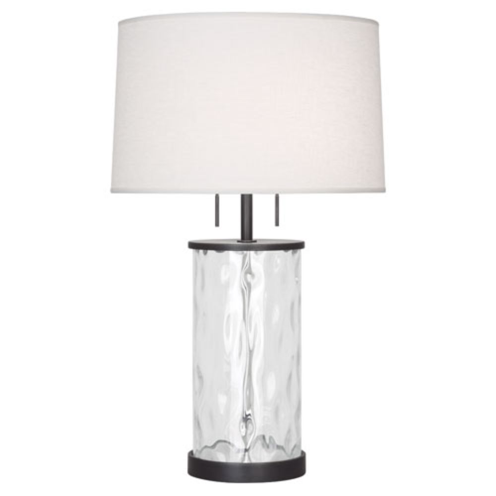 Robert Abbey Z1440 Gloria Table Lamp with Deep Patina Bronze Finish With Wavy Glass Body