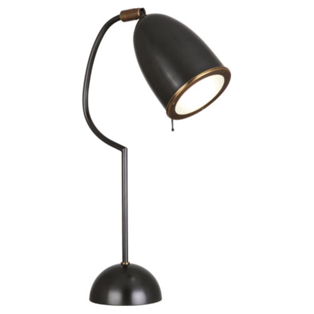 Robert Abbey Z1546 Director Table Lamp with Deep Patina Bronze Finish With Aged Brass Accents