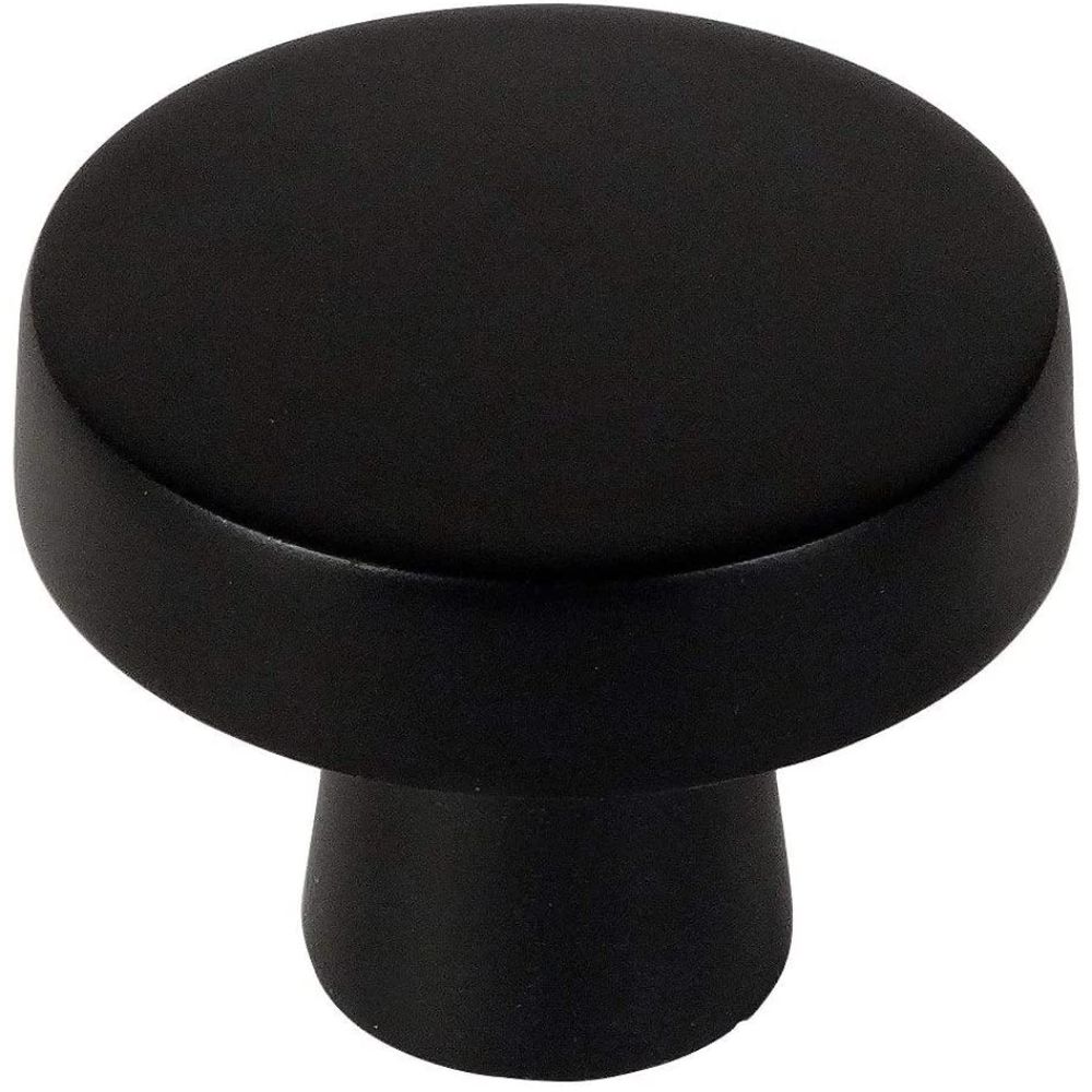 Rusticware 938BLK 1-3/8" Modern Round Knob in Black