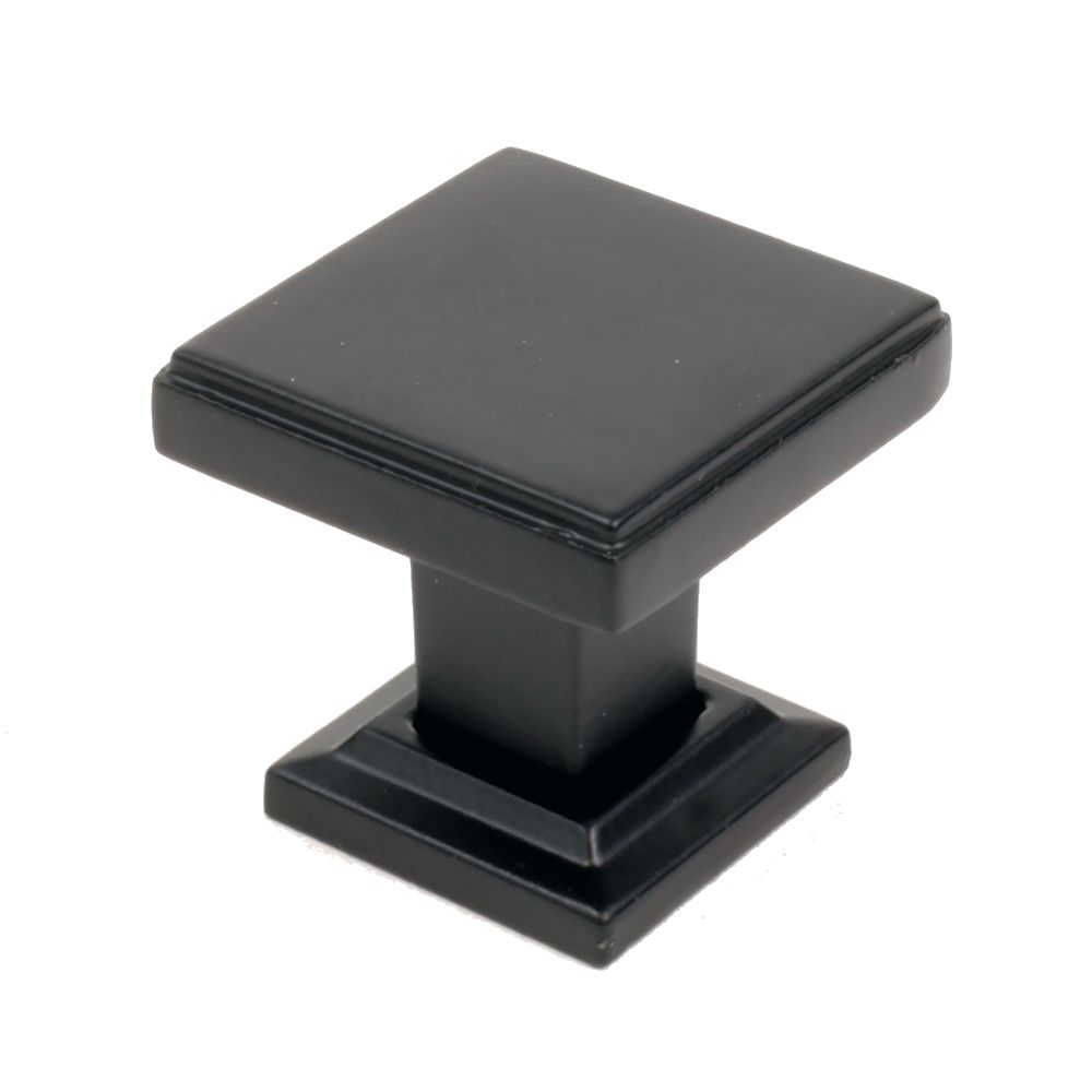Rusticware 991BLK 1-1/8" Knob - Modern Square in Black