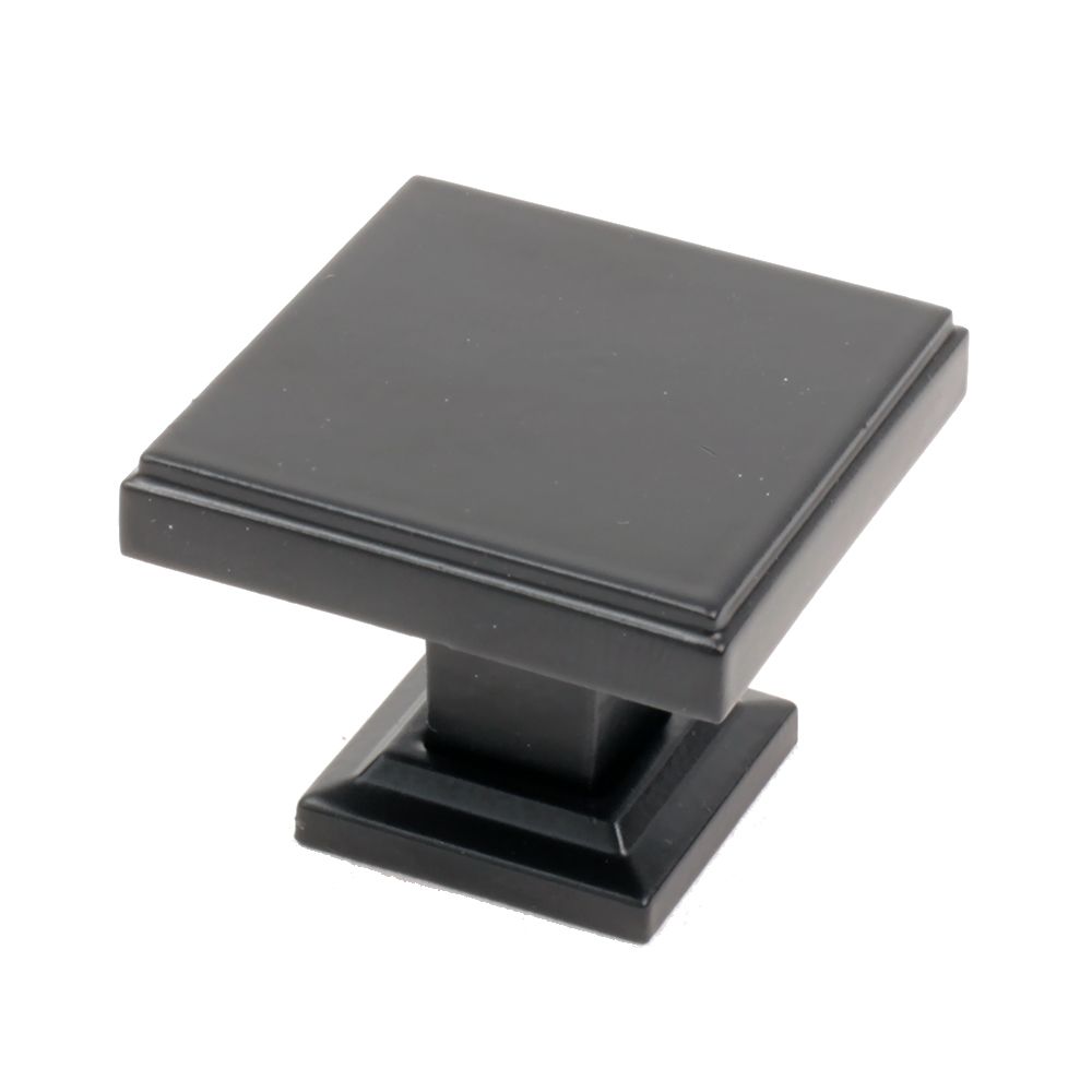 Rusticware 992BLK 1-3/8" Knob - Modern Square in Black