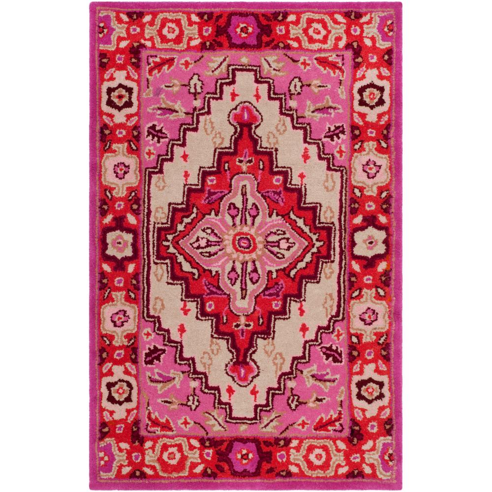 Safavieh BLG545A Bellagio Area Rug in Red Pink / Ivory