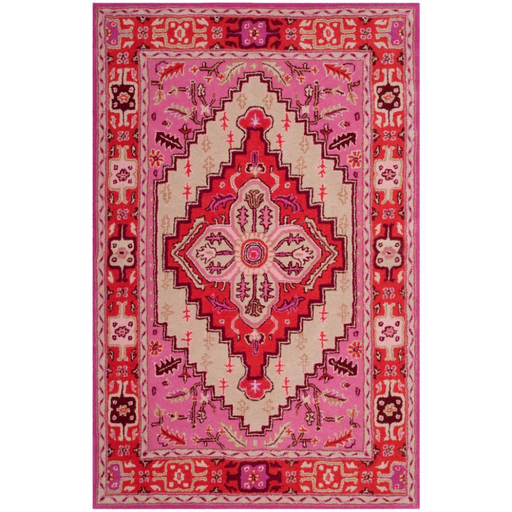 Safavieh BLG545A Bellagio Area Rug in Red Pink / Ivory