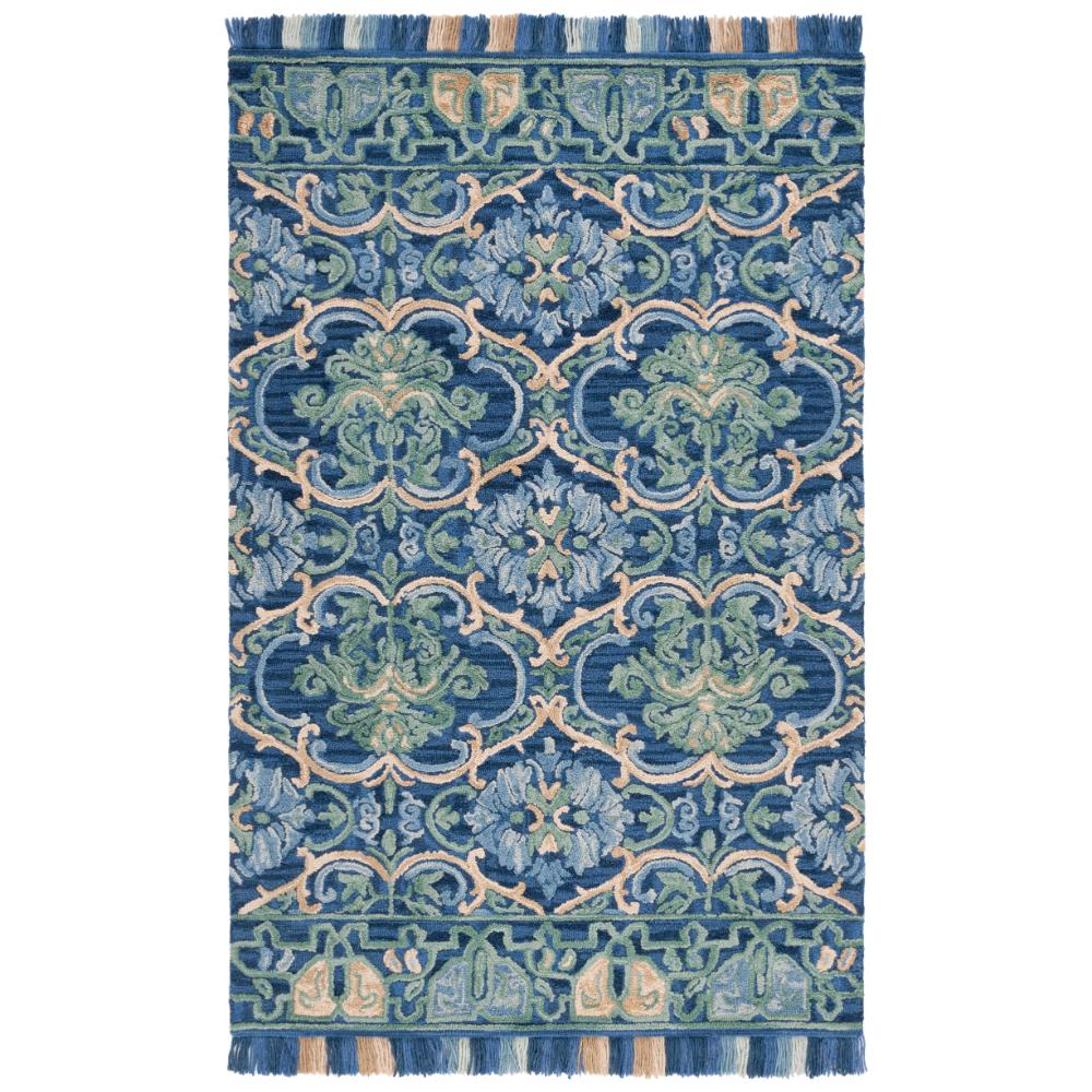 Safavieh BLM422A Blossom Area Rug in Navy / Green