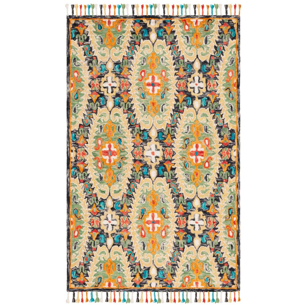 Safavieh BLM454A Blossom Area Rug in Charcoal / Gold