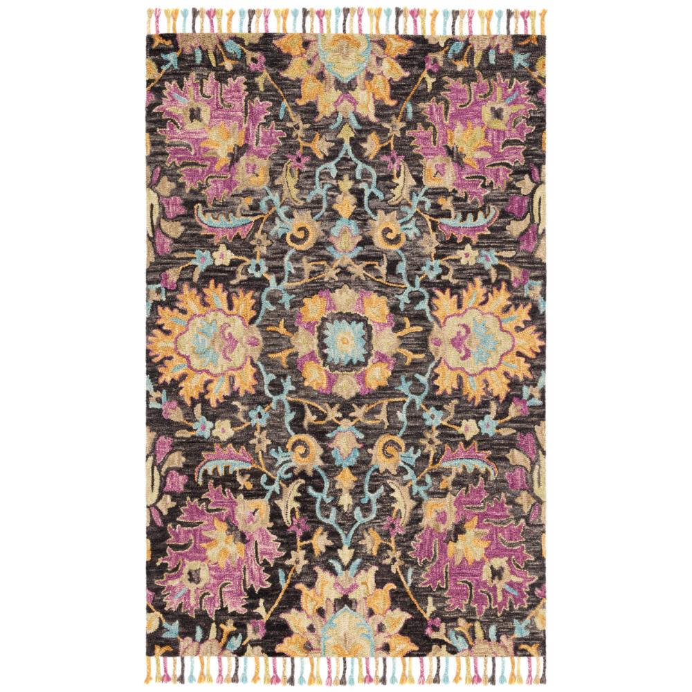 Safavieh BLM455A Blossom Area Rug in Charcoal / Multi