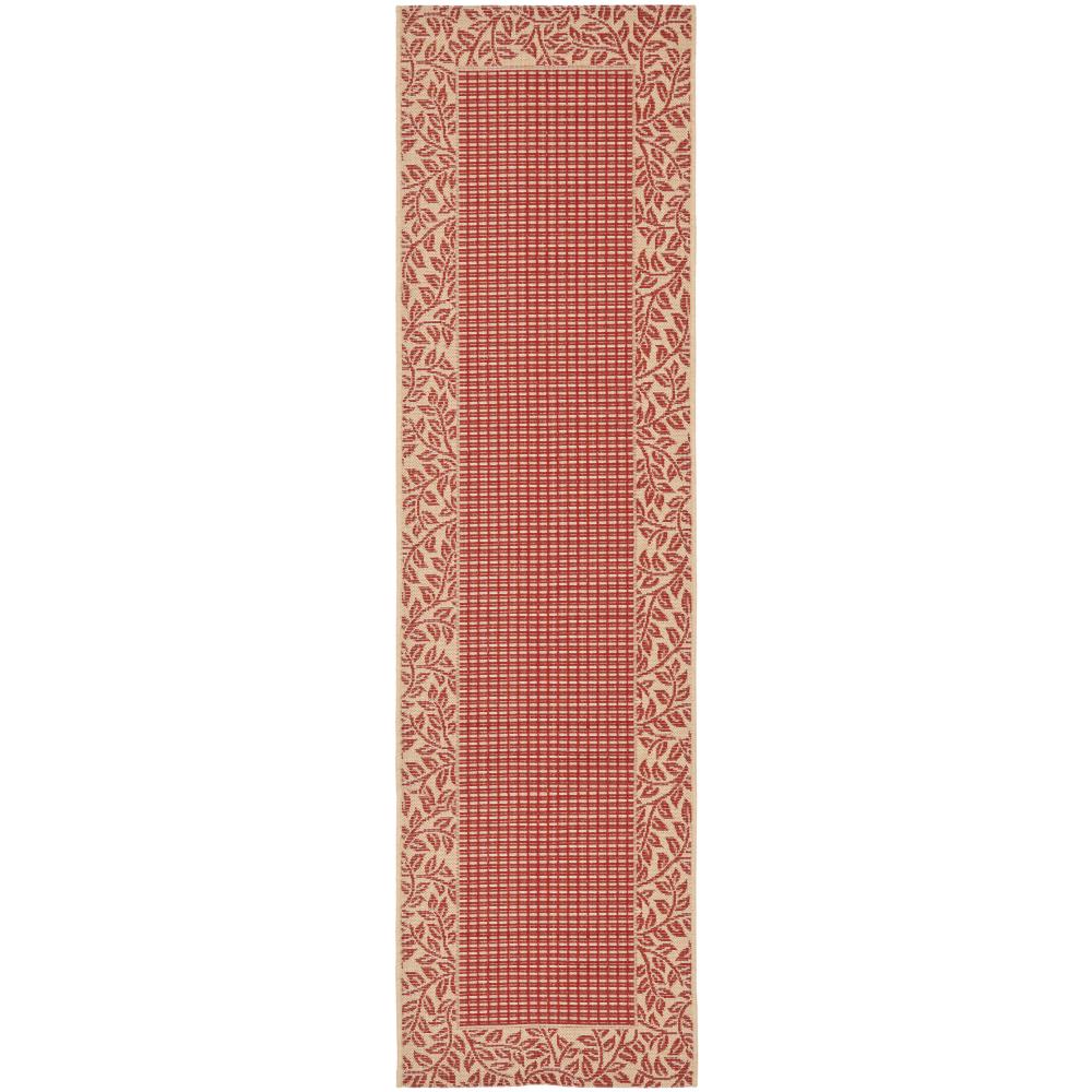 Safavieh CY0727-3707-210 Courtyard Area Rug in RED / NATURAL