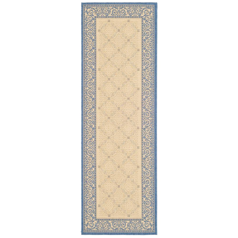 Safavieh CY1502-3101-27 Courtyard Area Rug in NATURAL / BLUE