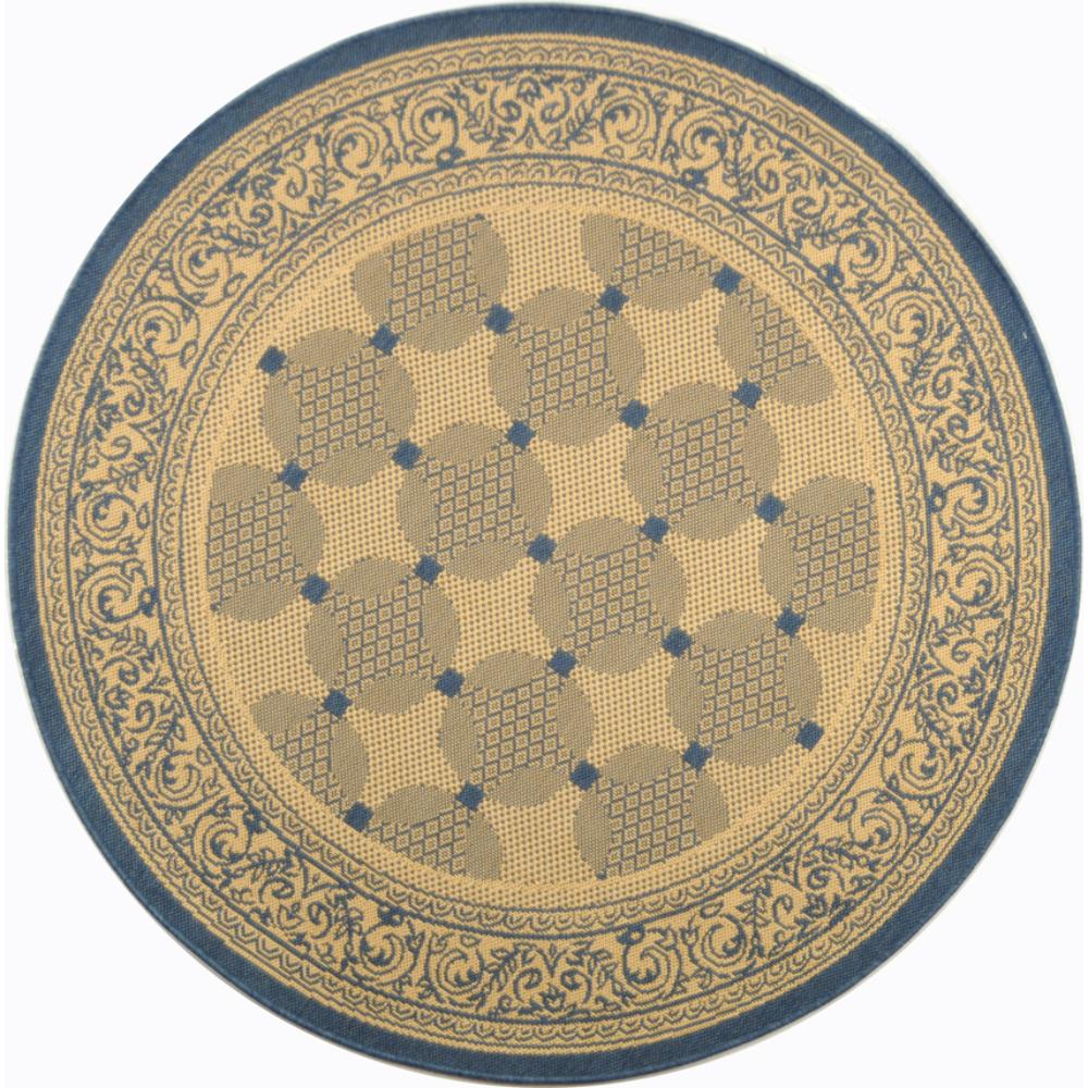 Safavieh CY1502-3101-5R Courtyard Area Rug in NATURAL / BLUE