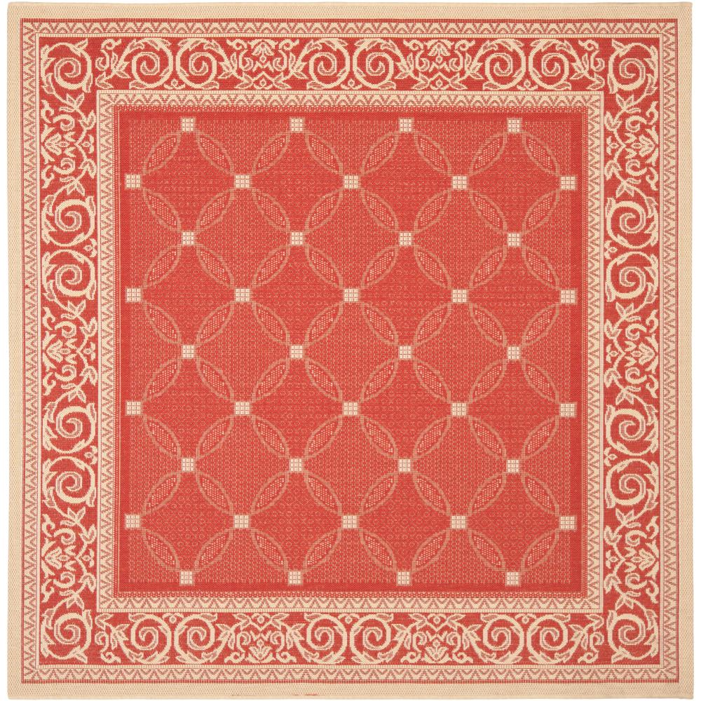 Safavieh CY1502-3707-7SQ Courtyard Area Rug in RED / NATURAL