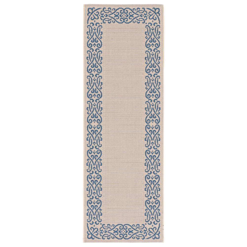 Safavieh CY1588-3101-27 Courtyard Area Rug in NATURAL / BLUE