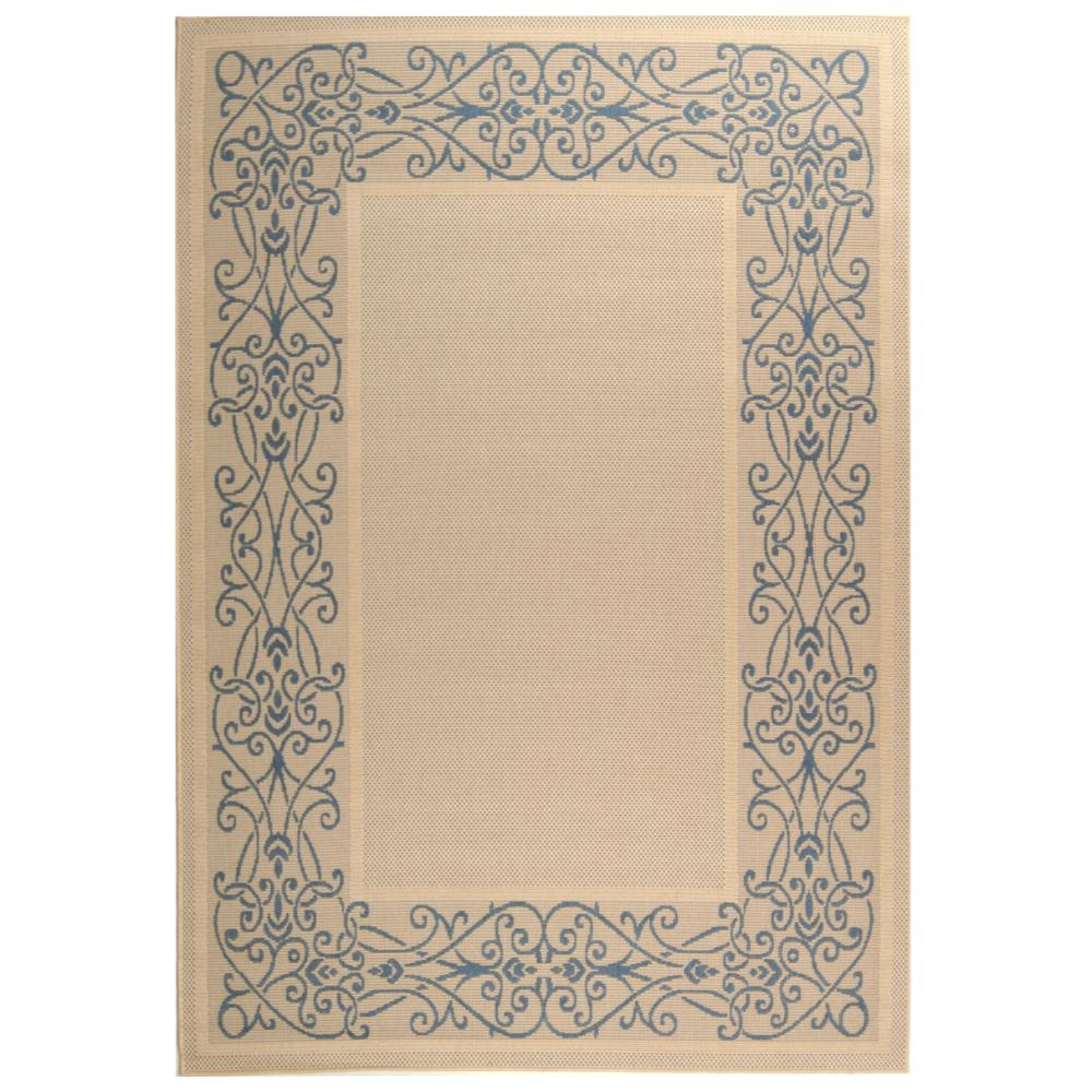 Safavieh CY1588-3101-4 Courtyard Area Rug in NATURAL / BLUE