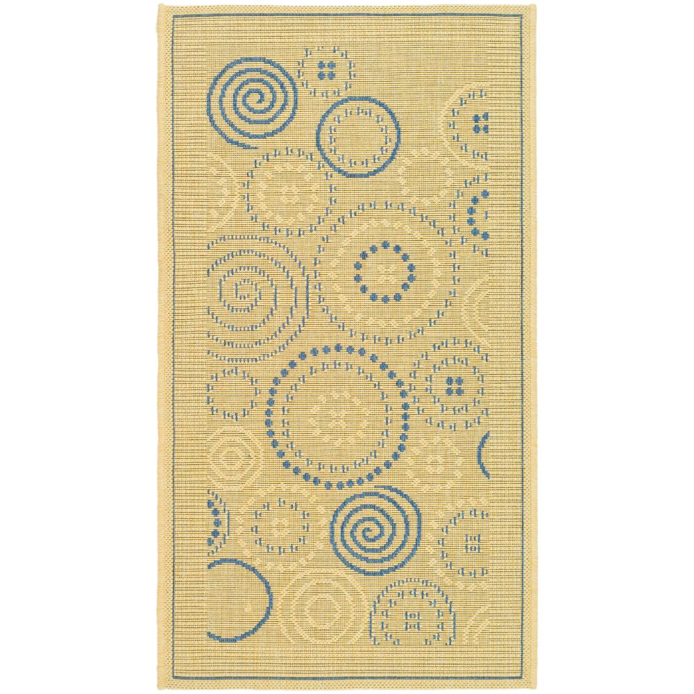 Safavieh CY1906-3101-2 Courtyard Area Rug in NATURAL / BLUE