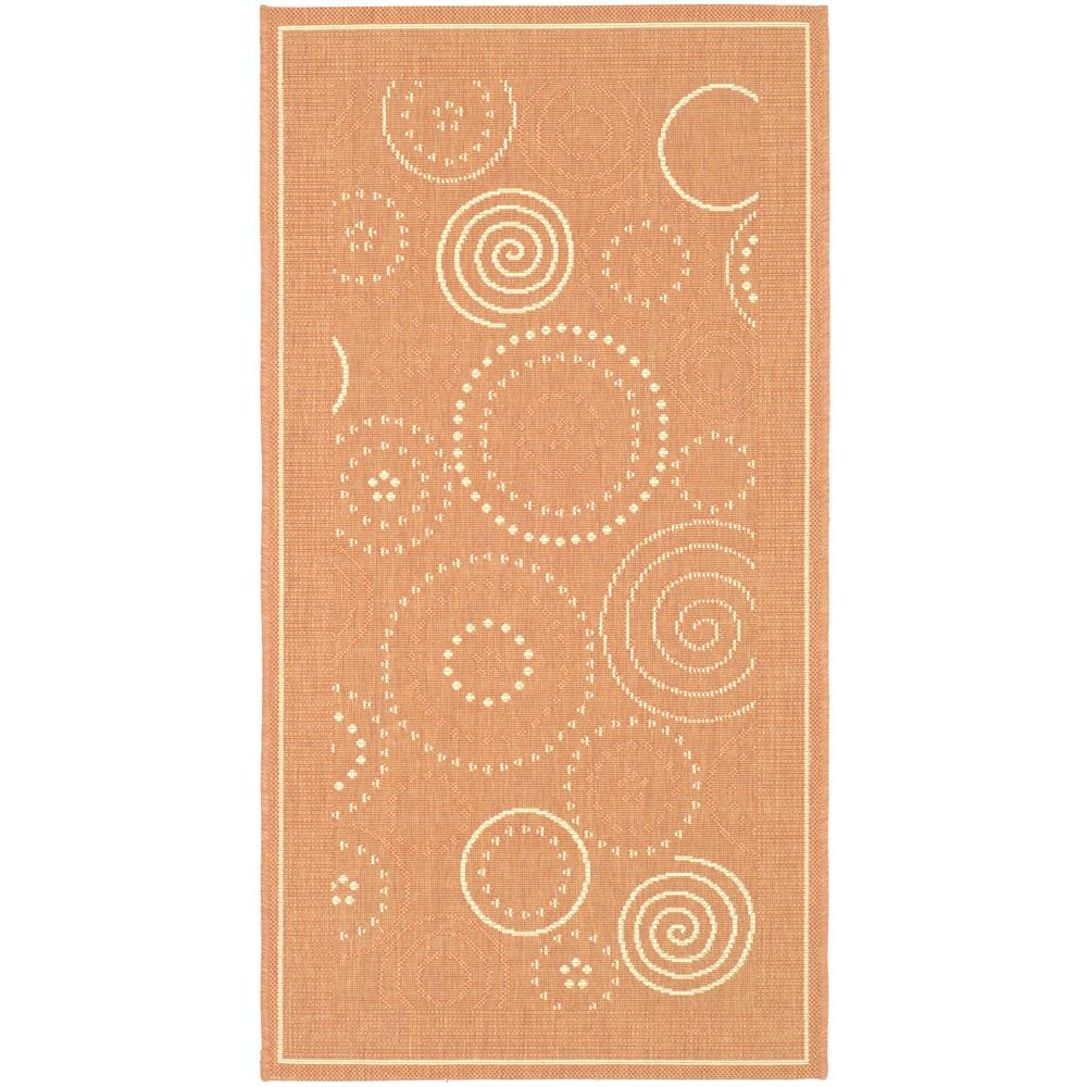 Safavieh CY1906-3202-8 Courtyard Area Rug in Terracotta / Natural