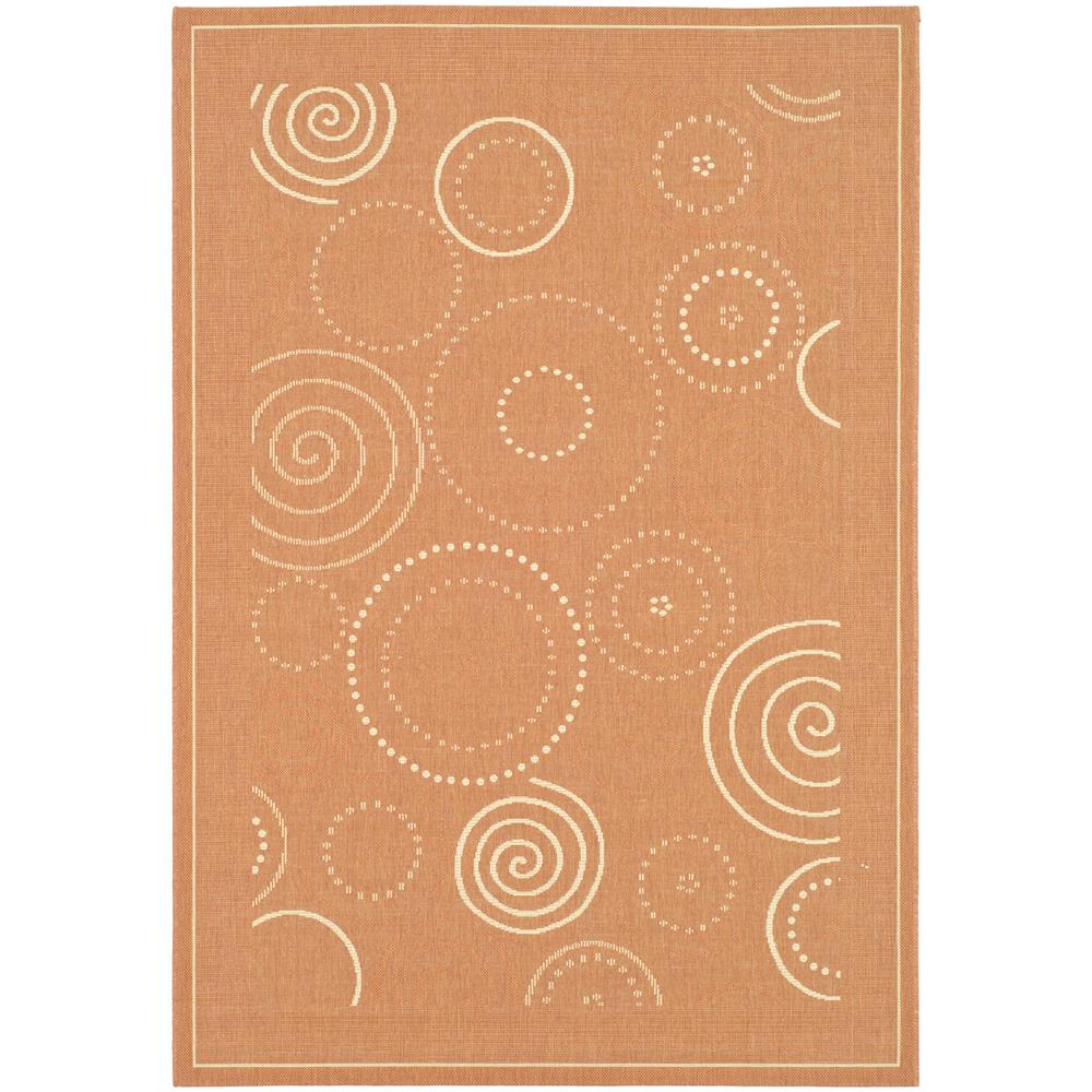 Safavieh CY1906-3202-4 Courtyard Area Rug in Terracotta / Natural