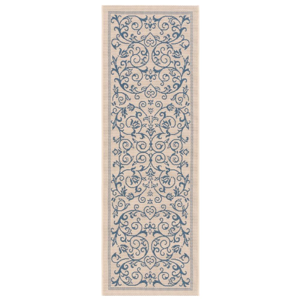 Safavieh CY2098-3101-27 Courtyard Area Rug in NATURAL / BLUE