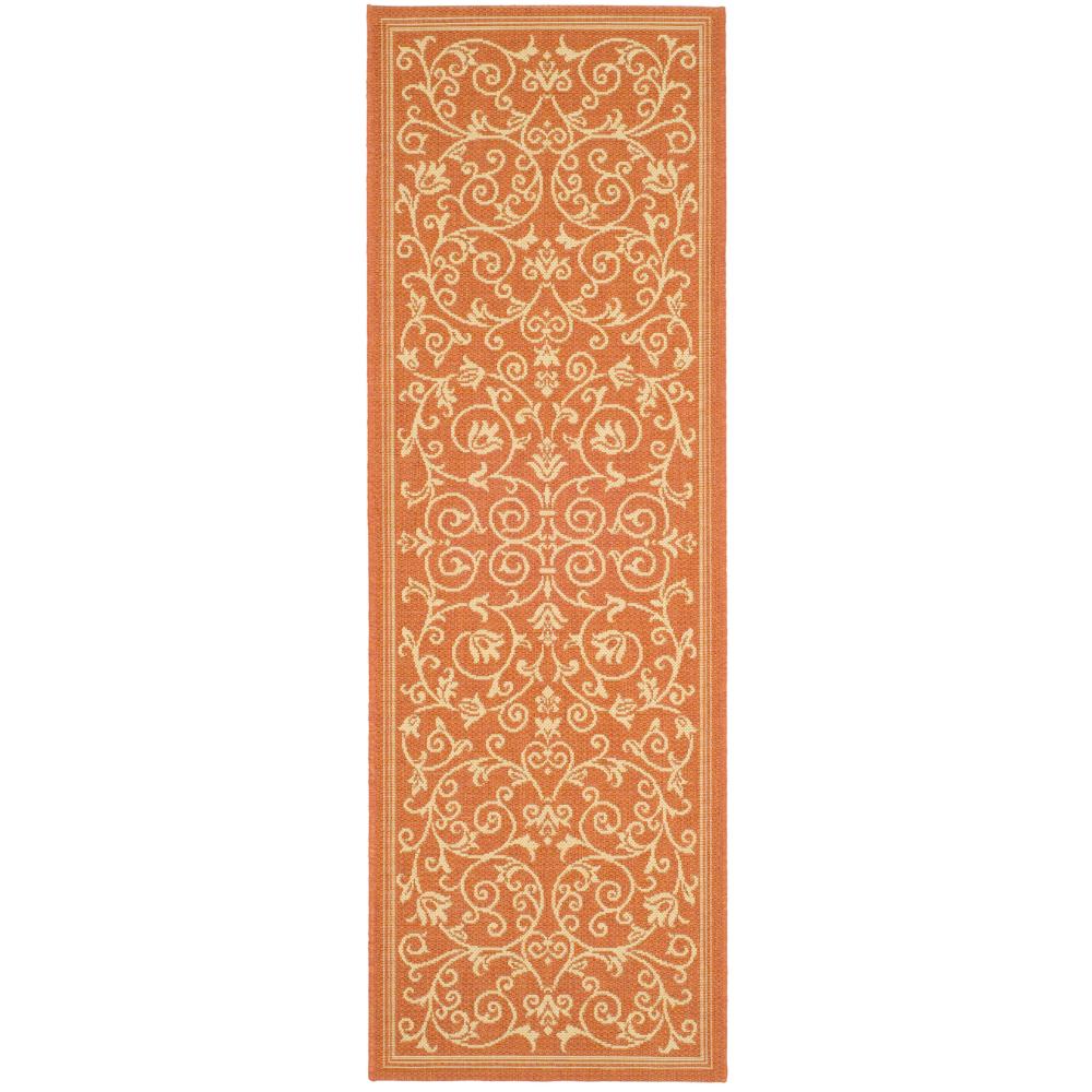 Safavieh CY2098-3202-27 Courtyard Area Rug in Terracotta / Natural