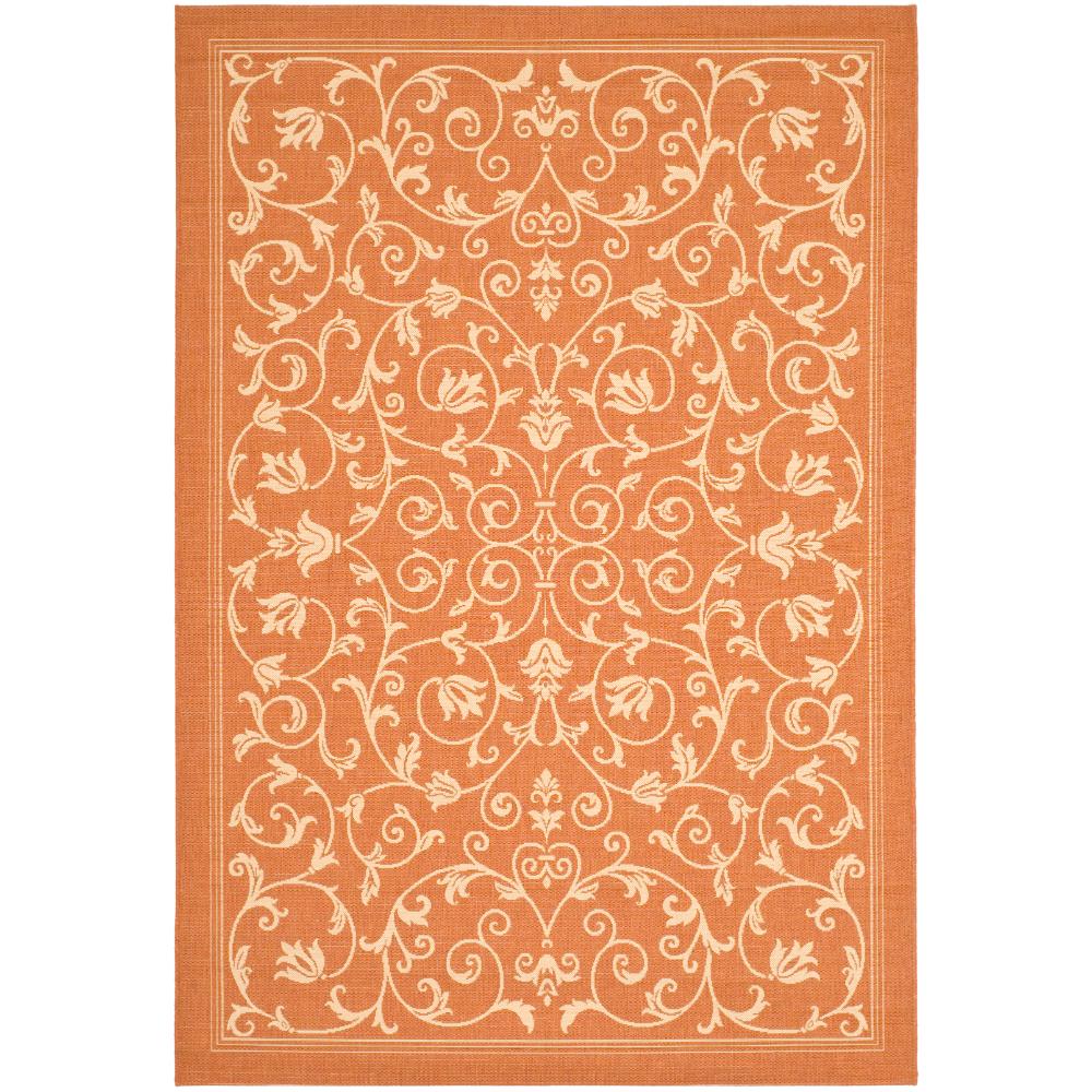 Safavieh CY2098-3202-4 Courtyard Area Rug in Terracotta / Natural